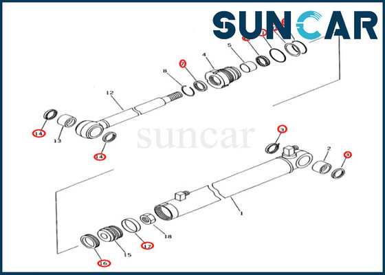 Kit 707-98-04610 de joint de cylindre de bras de glissière 7079804610 ajustements PC27R-8 PC28UD-2 PC28UG-2 de KOMATSU
