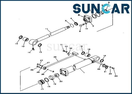 207-63-76100 kit de service de cylindre de Kit For Models PC300-1 PC300LC-1 2076376100 KOMATSU de joint de réparation de seau