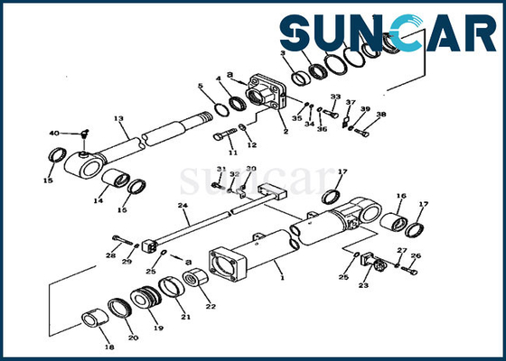 Seau scellant le kit PC300-2 PC300LC-2 KOMATSU de joint de Kit Hydraulic Cylinder Fits 207-63-76500