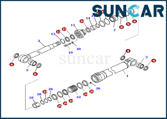 Réparation Kit Komatsu de joint de cylindre de boom 7079959090 707-99-59090 ajustements PC290LC-10 PC290NLC-10