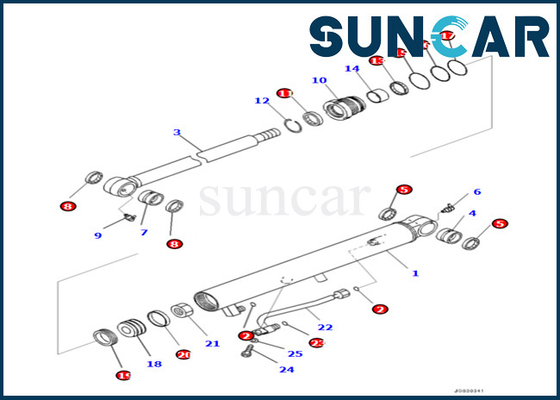 KOMATSU 707-98-14370 7079814370 kit de joint de cylindre de seau de Kit For PC35MR-3 PC30MR-3 de service de cylindre de seau
