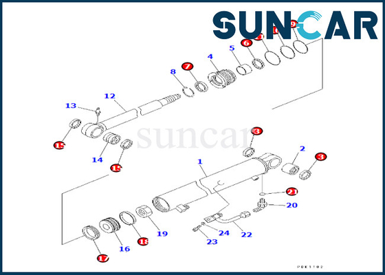 707-98-22840 7079822840 kit de joint de cylindre de bras de Kit Fits PC30R-8 de réparation de joint de cylindre de bras de KOMATSU