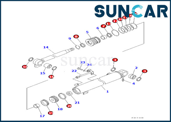 Kit de service de cylindre de boom de KOMATSU 707-98-24880 7079824880 pour le kit de cachetage de cylindre du boom PC30R-8