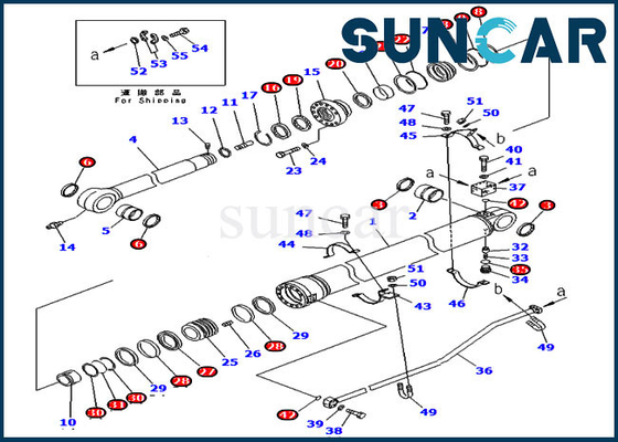 Kit de joint de rechange de Kit For PC300-7 KOMATSU de service de cylindre de bras de Parts 707-99-67095 d'excavatrice