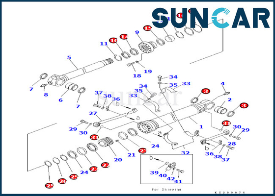 Kit de réparation de joint de cylindre de seau 707-99-59130 7079959130 ajustements PC350LC/NLC-8 PC360LC/NLC-10 de KOMATSU
