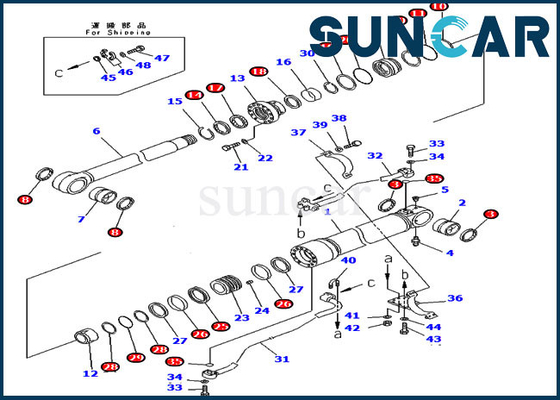 707-99-58085 kit de service de cylindre de KOMATSU de l'excavatrice 7079958085 du kit PC300-7 de joint de rechange de boom