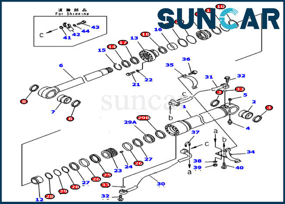 Kit de joint de Kit Wear Resistance Cylinder Repair de service de boom de PC300LC-7 PC360-7 707-99-58030 KOMATSU