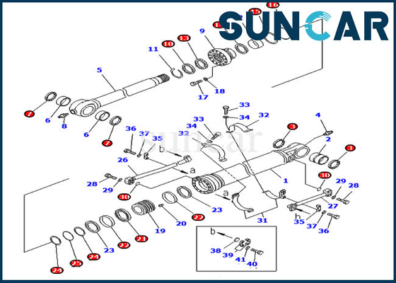 707-99-58095 7079958095 pièces lourdes de service de l'équipement de Kit For Komatsu PC300-7 de joint de cylindre de seau