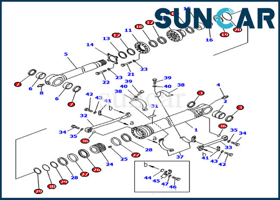 Réparation d'outre-mer Kit Hydraulic Cylinder Komatsu de joint du seau PC300-7 de l'excavatrice 707-99-59370 de version
