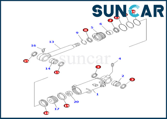 Kit de service de cylindre de lame 707-98-31110 7079831110 KOMATSU pour le kit de cachetage de cylindre de lame PC35MR-1