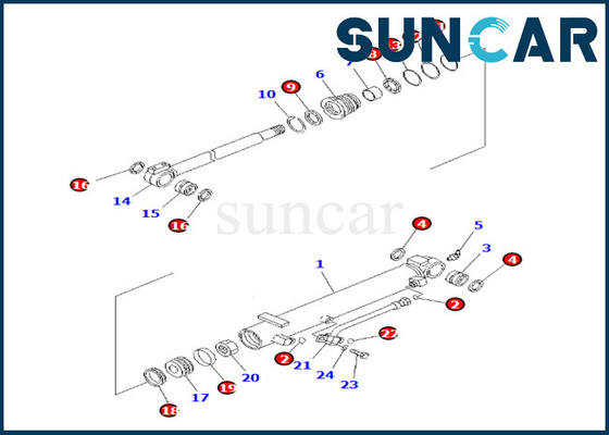 Kit 707-98-13220 de cachetage de cylindre d'angle de pale 7079813220 ajustements PC35MR-3 PC35MR-2 de KOMATSU
