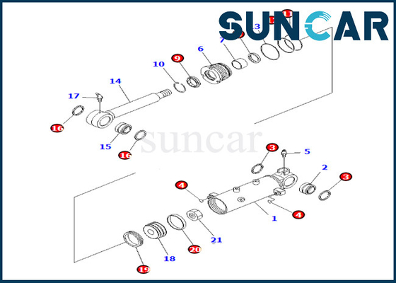 707-98-24770 service Kit Komatsu For PC35MR-3 PC35MR-2 de cylindre d'ascenseur de 7079824770 lames