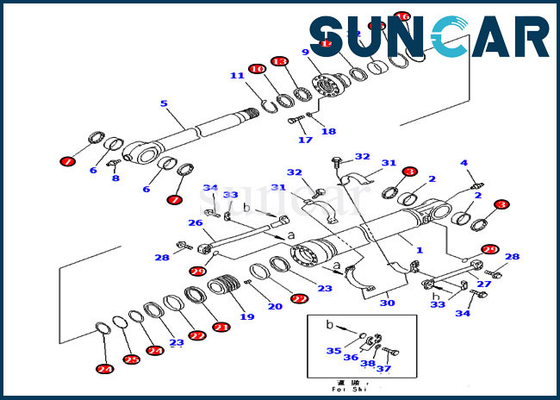 707-99-59610 service de cylindre Kit Seal Kits 7079959610 pour le modèle Parts de PC300LC-7 PC350LC-7 KOMATSU