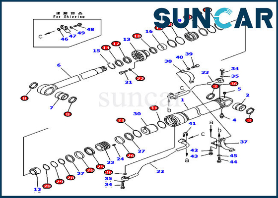 707-99-58440 kit de cachetage de remplacement de Boom Seal Kit Hydraulic Cylinder Fits PC300-7 KOMATSU d'excavatrice