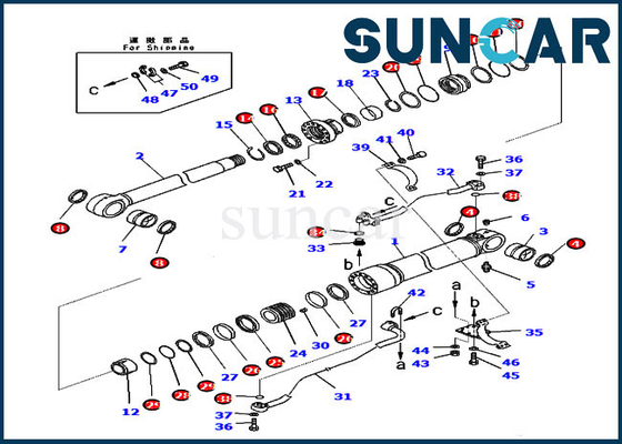 Kit de joint de Kit Boom Hydraulic Cylinder Oil de réparation de joint de PC350-8 PC300-8 707-99-58081 KOMATSU