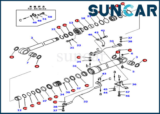 707-99-58031 service Kit Cylinder Seal Kit For KOMATSU PC350-8 PC300-8 PC300LC-8 de 7079958031 booms