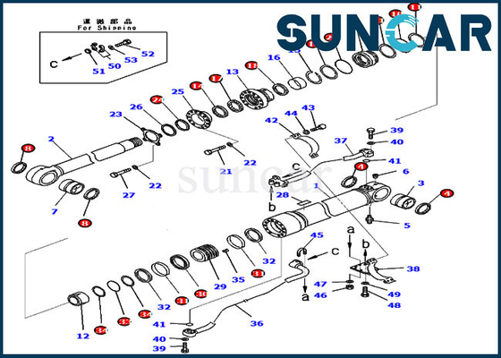 Kit hydraulique de joint de rechange du kit de réparation de cylindre de boom de PC300-8 KOMATSU 707-99-59362 7079959362