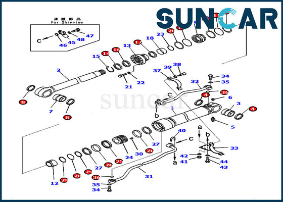 707-99-59271 le boom scellant Kit Repair Cylinder Seal Kit s'adapte pour l'équipement lourd de KOMATSU PC300-8