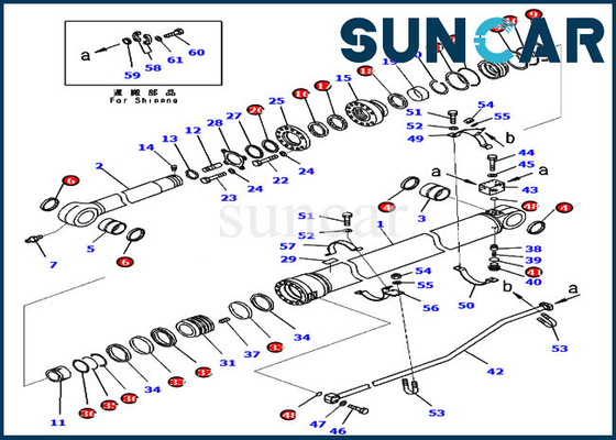 707-99-72281 pièces intérieures de l'équipement PC300-8 KOMATSU de Kit Repair Kits For Model de joint de cylindre de bras