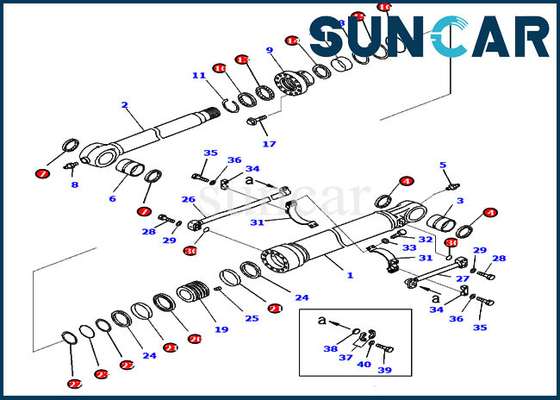 707-99-59550 kit de rechange de Kit Hydraulic Cylinder Fits KOMATSU PC360LC-10 PC360NLC-10 de joint de seau