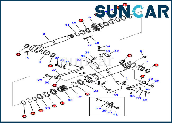 707-99-59630 phoque Kit Wear Resistance Excavator Service Kit For PC300-8 KOMATSU de cylindre de seau