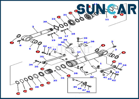 Équipement lourd de Kit Fits KOMATSU PC300-8 de joint de Kit Bucket Cylinder 707-99-59371 de cachetage