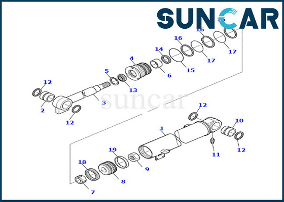 Kit de cachetage de cylindre de boom 878000537 KOMATSU pour le kit de réparation de joint de cylindre du boom PC35R-8