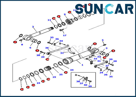 707-99-59150 le joint Kit Hydraulic Cylinder Service Kit de seau adapte PC360NLC-10 PC300-8M0 KOMATSU