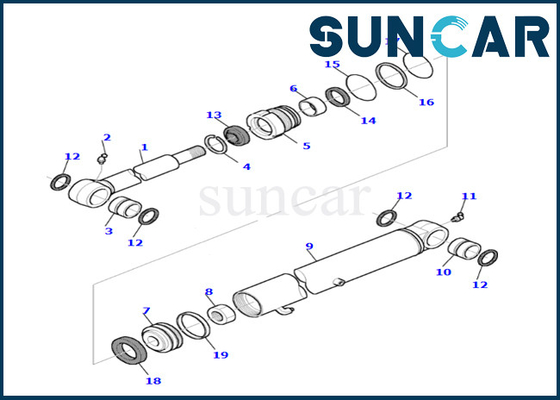 Kit de joint de cylindre de seau 878000538 kits kit résistant de service de cylindre de seau d'usage et d'huile de PC35R-8 KOMATSU
