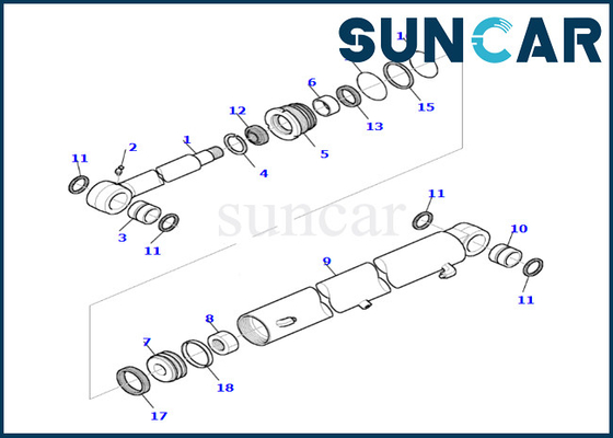 878000657 kit de réparation de joint de cylindre d'oscillation de boom de Kit Komatsu Fits PC35R-8 de joint de cylindre d'oscillation de boom