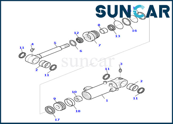 Kit de joint de réparation de cylindre de lame des ajustements PC35R-8 KOMATSU du kit 878000658 de joint de cylindre de lame