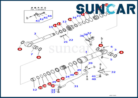Kit de joint de cylindre de boom 707-99-59141 7079959141 KOMATSU pour le kit de service de cylindre de boom de PC360LC-10 PC360NLC-10