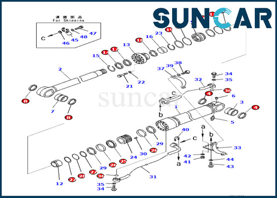 Kit 707-99-59140 707-99-59140 KOMATSU de cachetage de cylindre de boom pour PC360LC-10 PC390LL-10
