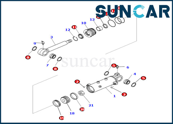 Kit de joint de cylindre de lame 707-98-30550 7079830550 pour le kit de service de cylindre de lame de PC35MR-3 KOMATSU