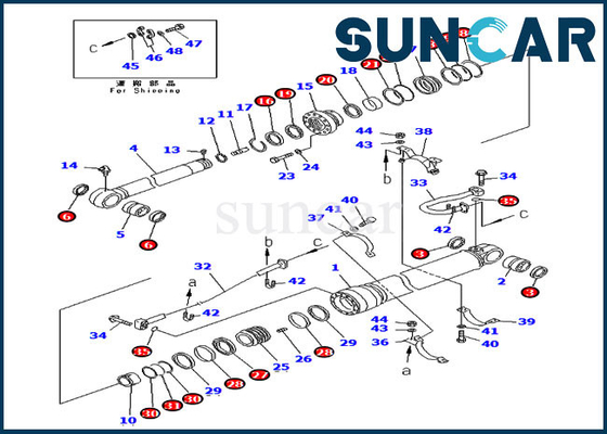 Excavatrice 7079967040 Service Kit Arm Hydraulic Cylinder de KOMATSU PC300LC-6 707-99-67040