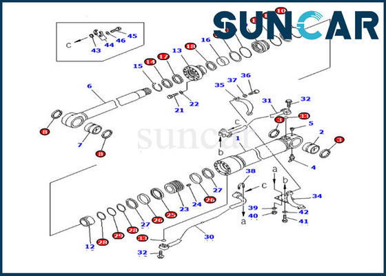 707-99-58140 kit de cachetage de Kit Oil Resistance PC300LC-6 KOMATSU de joint de réparation de cylindre de boom