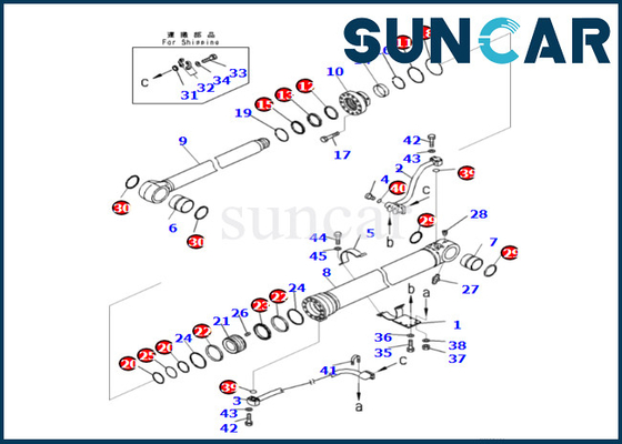 KOMATSU 721-98-01970 cylindre de 7219801970 booms scellant Kit For PC360LCI-11 PC390LCI-11