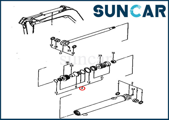Modèle de Kit Seal Kit For KOMATSU PC30FR-1 de service de cylindre de bras de YM172141-99380 YM17214199380