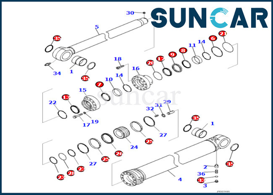 Kit de joint de réparation de cylindre de bras des ajustements PC360LCI-11 du kit 7219801980 721-98-01980 KOMATSU de joint de cylindre de bras