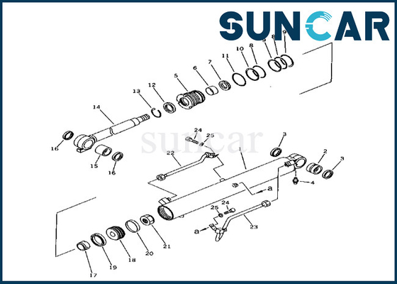 kit de cachetage de cylindre de boom de Kit Komatsu Fits PC38UU-1 de joint de cylindre de boom de 21X-63-02010 21X6302010