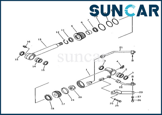 Ajustements de haute qualité PC38UU-1 KOMATSU du kit 21X-63-02040 21X6302040 de service de cylindre de compensation de boom