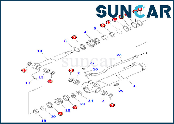 Kit de joint de cylindre de bras 707-98-25190 7079825190 KOMATSU pour le kit de cachetage de cylindre du bras PC38UU-2