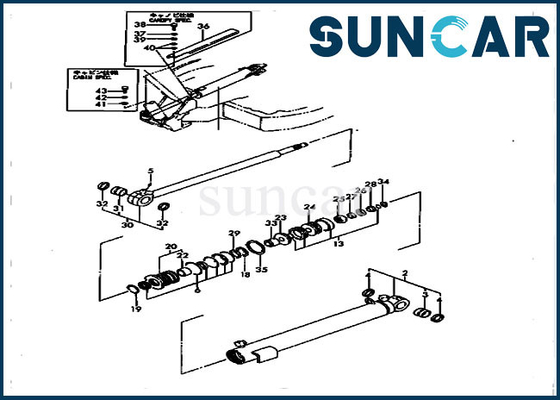 Kit intérieur de joint de Service Kit Swing Cylinder For PC30FR-1 PC30FR-2 d'excavatrice des pièces YM172168-72201 de KOMATSU