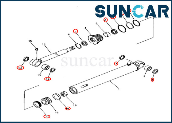 KOMATSU 707-98-25520 ajustements PC38UU-2 PC38UUM-2 PC40-7 du kit 7079825520 de service de cylindre d'oscillation de boom