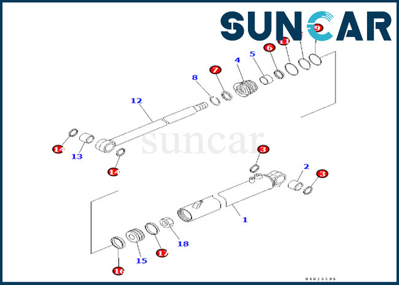 707-98-23860 7079823860 huile et usage résistent au phoque Kit Komatsu For PC38UU-3 PC45MR-1 PC45MRX-1 de cylindre de glissière