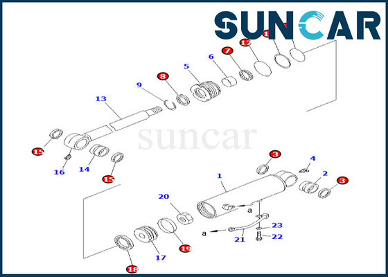 Compensez le phoque Kit Komatsu For PC38UU-3 707-98-24270 de cylindre 7079824270 kits excentrés de service de cylindre