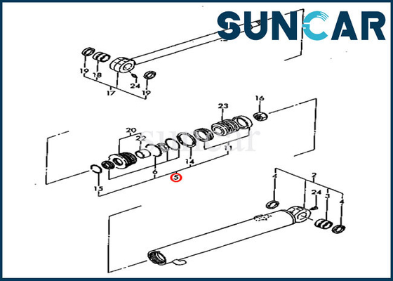 Pièces intérieures de cylindre de Kit Service Kit For Hydraulic de joint de bras de PC30FR-2 KOMATSU YM172422-72950
