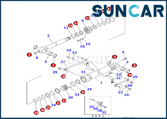 Kit de joint de cylindre de seau 707-99-66240 7079966240 KOMATSU pour PC400-7 PC300LL-7E0 PC350LL-7E0