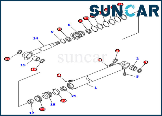 707-98-24330 7079824330 équipement lourd de Kit Fits PC35MR-3 PC30MR-2 KOMATSU de joint de cylindre de boom