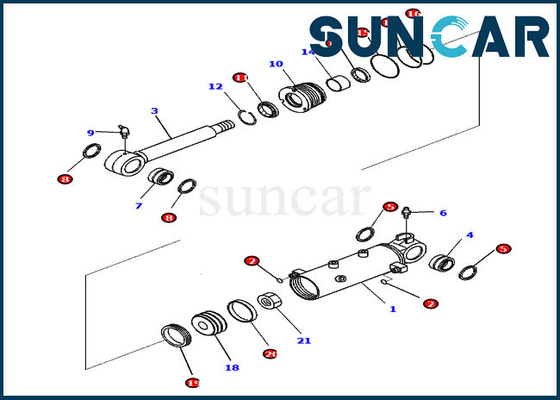 707-98-22930 phoque Kit Service Kit Parts Fits KOMATSU PC30MR-3 PC30MR-5 PC27MR-3 de cylindre de lame